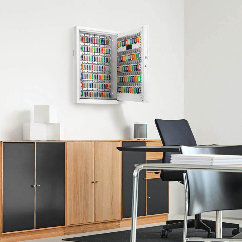 Secure Key Storage Cabinet For 144 Keys - Build Safe With Battery Alert Keep Accessible
