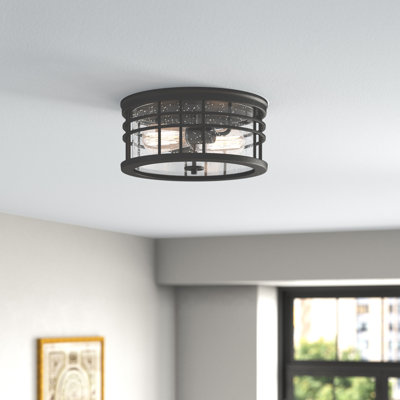 Mcree 12 Inch 2-light Seeded Glass Flush Mount Ceiling Light