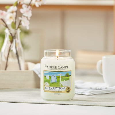 Glaskerze Clean Cotton