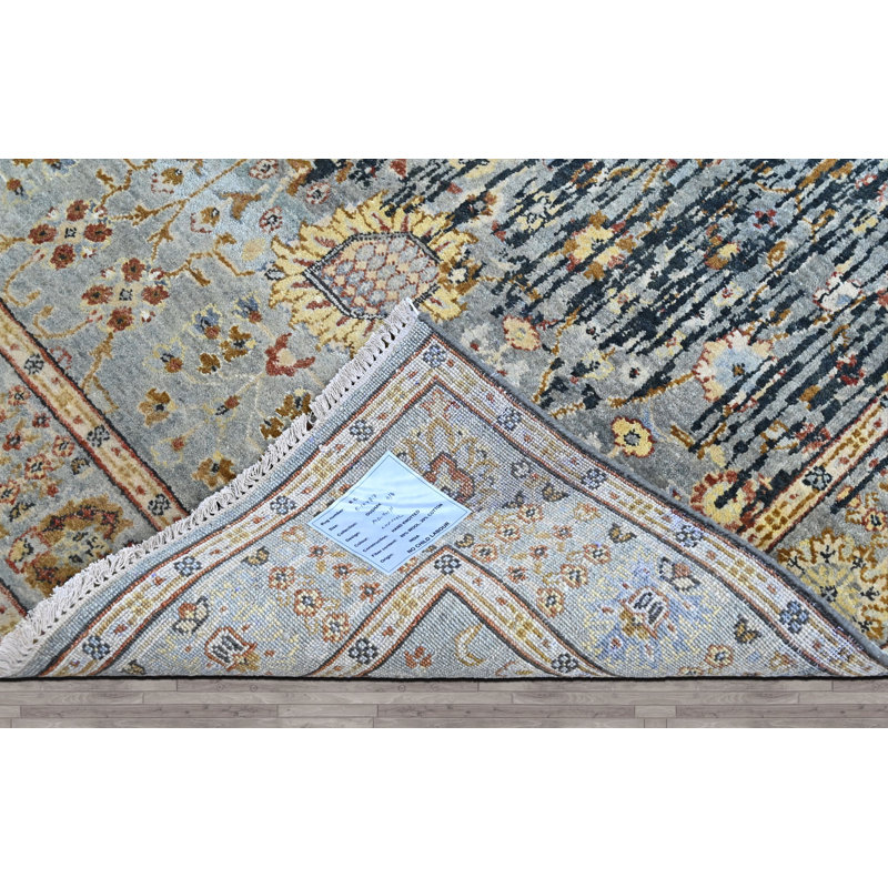 Tapis moderne en laine noué à la main 5 pi 10 po x 8 pi 7 po Oushak