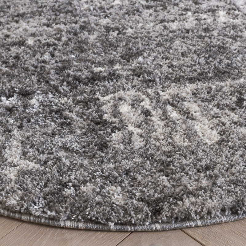 Tapis à poils longs Custar, Rond 6 pi 7 po