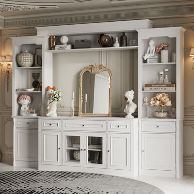 Classic Elegance Media Centre With Extensive Storage And Display Shelvingproduct Title:Modern Entryway Cabinet With Spacious Drawers - Design