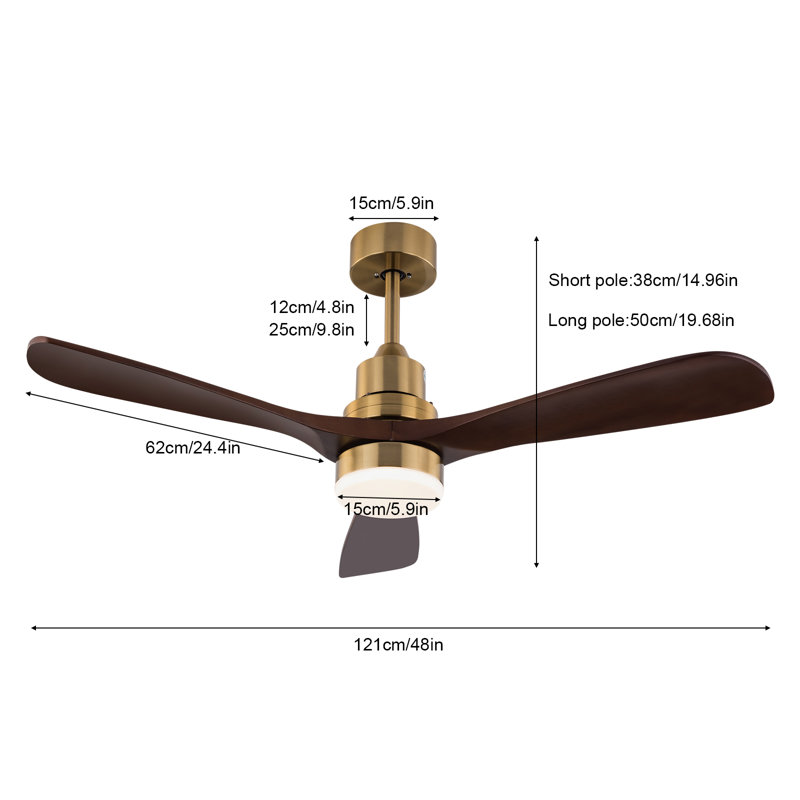 Huybert 48'' Ceiling Fan with LED Lights