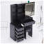 Ensemble de coiffeuse moderne 37 "avec miroir à DEL, tabouret rembourré, 2 ports CA et 2 ports USB, support pour sèche-cheveux - éclairage tactile 3 couleurs