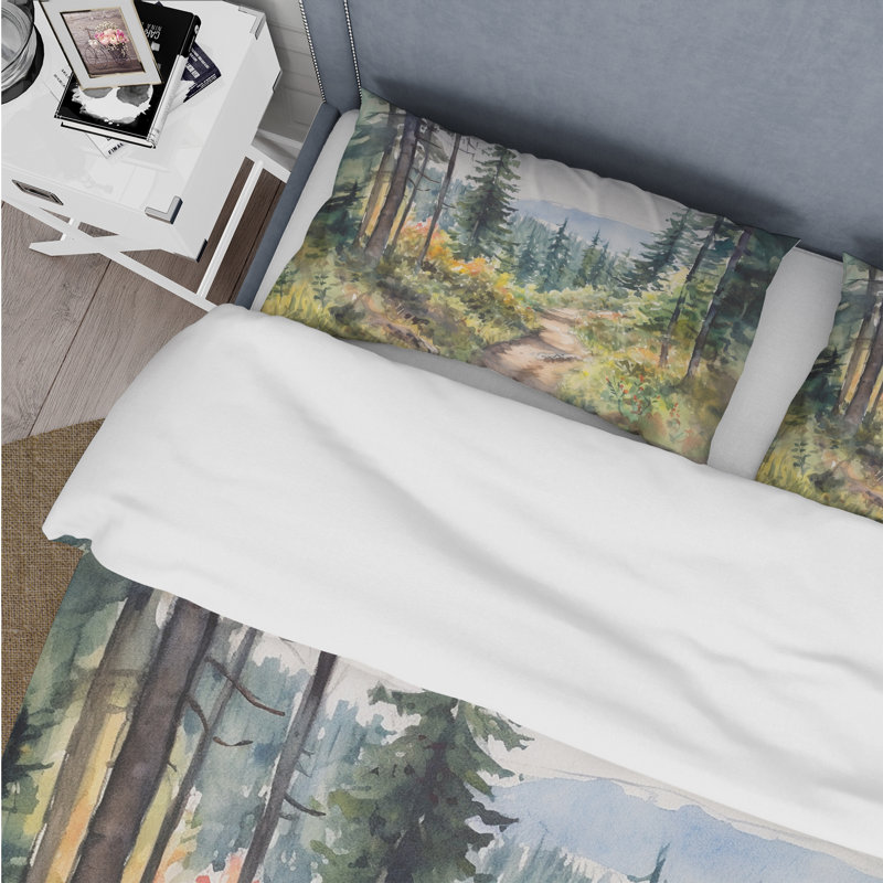 Little Road In Mountain Landscape X - Ensemble de housse de couette paysages - Microfibre de polyester