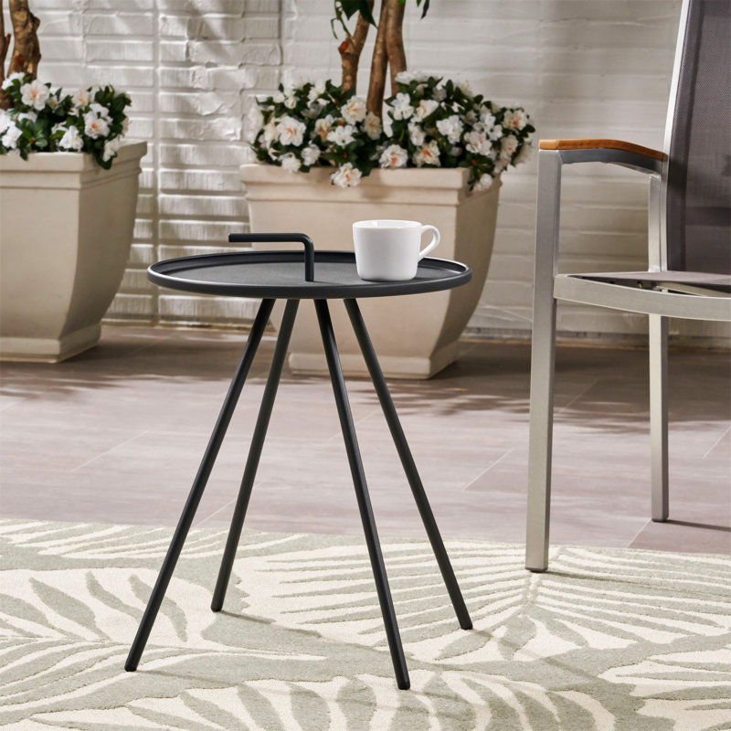 Table d'appoint en acier Rison, Gris