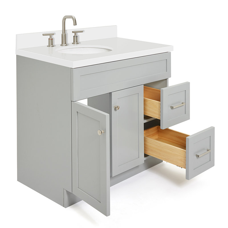 Ensemble de meuble-lavabo simple 37 po Abell, Gris