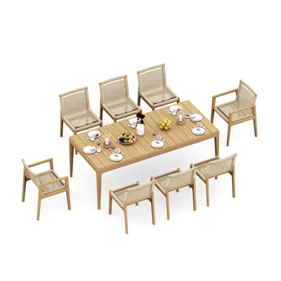 Sema Teak Wood Patio Dining Set with