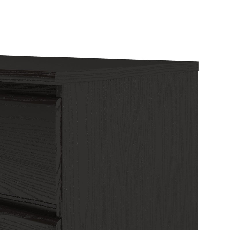 Jada 6 Drawer 60.5" W Double Dresser, Black Wood Grain
