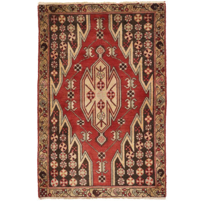 One-of-a-Kind Taimoor Hand-Knotted 1960S Rectangle 4'1"" X 2'7"" Wool Area Rug in Red -  Isabelline, C10D568B57BE4F44BFF0DEE23B9B440D