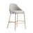Gracie Modern Vegan Leather Upholstered Stainless Steel Barstool in Stone Gray and Gold-658843864-659403854