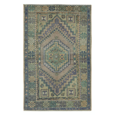 Traditional Vintage Handmade Turkish Village Rug. 100% Wool