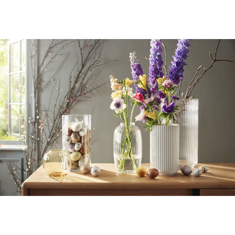 Primula Handmade Glass Table Vase, Amber/Clear, 4.9" H x 5.7" W x 3.5" D