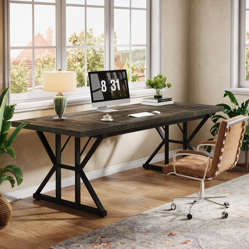 Bureau Crooke, H 29,52 po x l 70,87 po x P 31,49 po, Chêne noir / noir