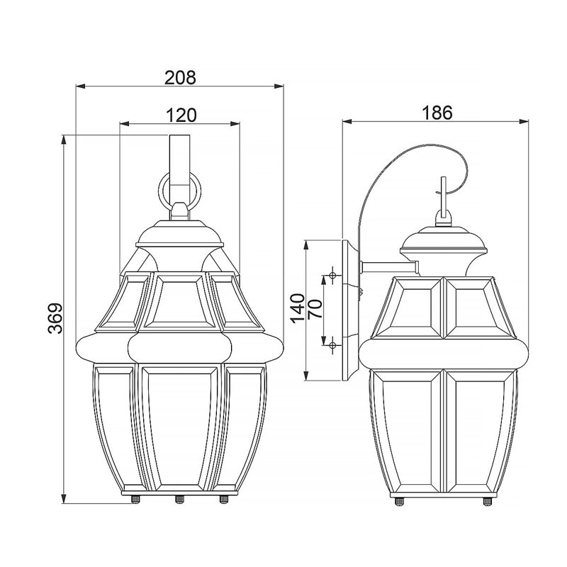 Rochelle Polished Brass Outdoor Wall Lantern, 35.6cm H x 22.9cm W x 20.3cm D