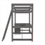 Lit mezzanine avec bureau en U, tiroirs et tablettes de rangement-106847900-106847898