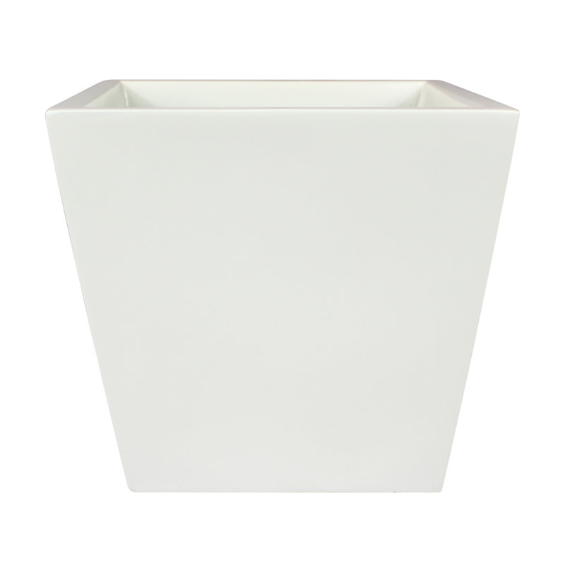 Saratoga Square Tapered Planter Box, 16.25" H x 18" W x 18" D, White