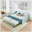 Lit de jour rembourré convertible avec dossier capitonné, canapé-lit polyvalent 3 en 1 avec lit gigogne escamotable et rangement latéral pour une vie compacte-129675721-129675724