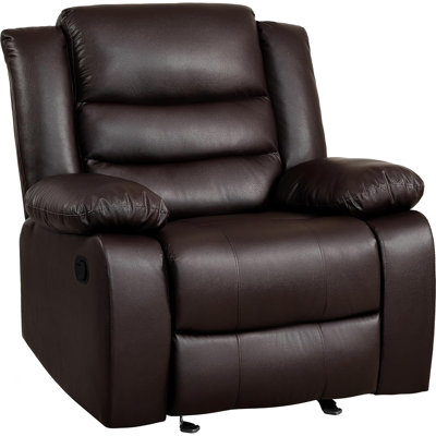 Oversized Rocker Recliner Chair,  Rocking Chair With Overstuffed Armrest For Living Room, Bedroom, Faux Leather Recliner,home Theater Seating