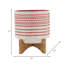 Pot à fleurs en céramique pour intérieur / extérieur avec motif aztèque sur support en bois idéal pour les plantes grasses-770571137-770571165