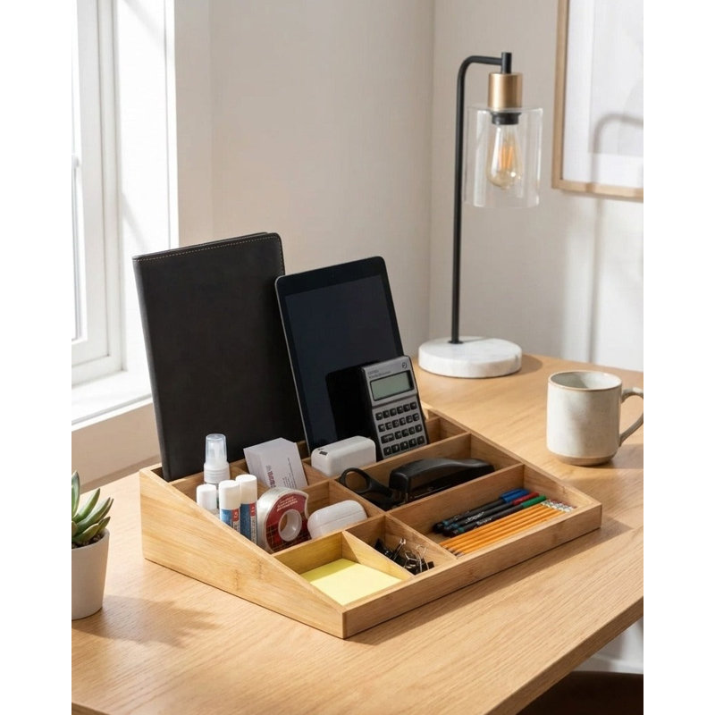 Organisateur de bureau en bambou