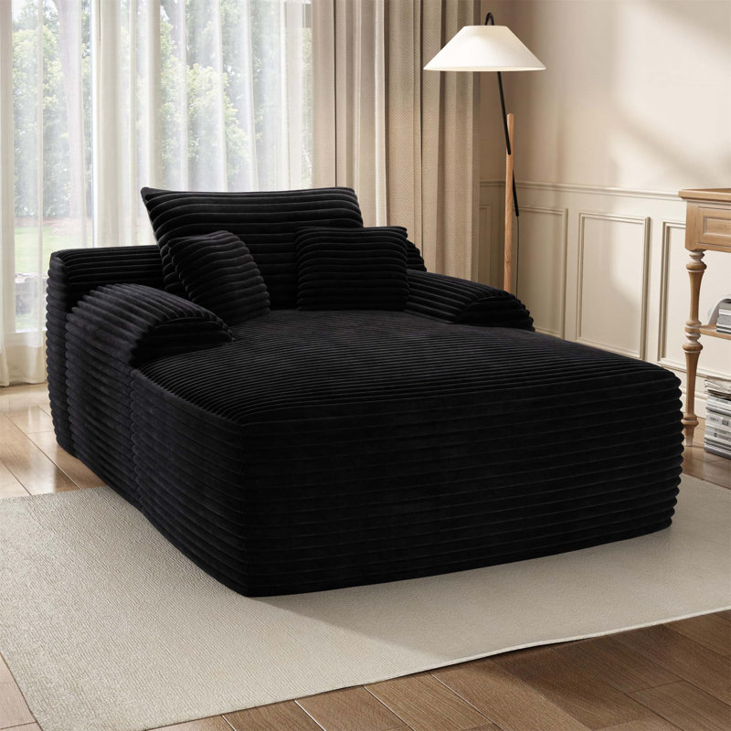 Méridienne rembourrée confortable pour le salon intérieur, aucun assemblage requis, offrant un soutien doux et une expérience confortable