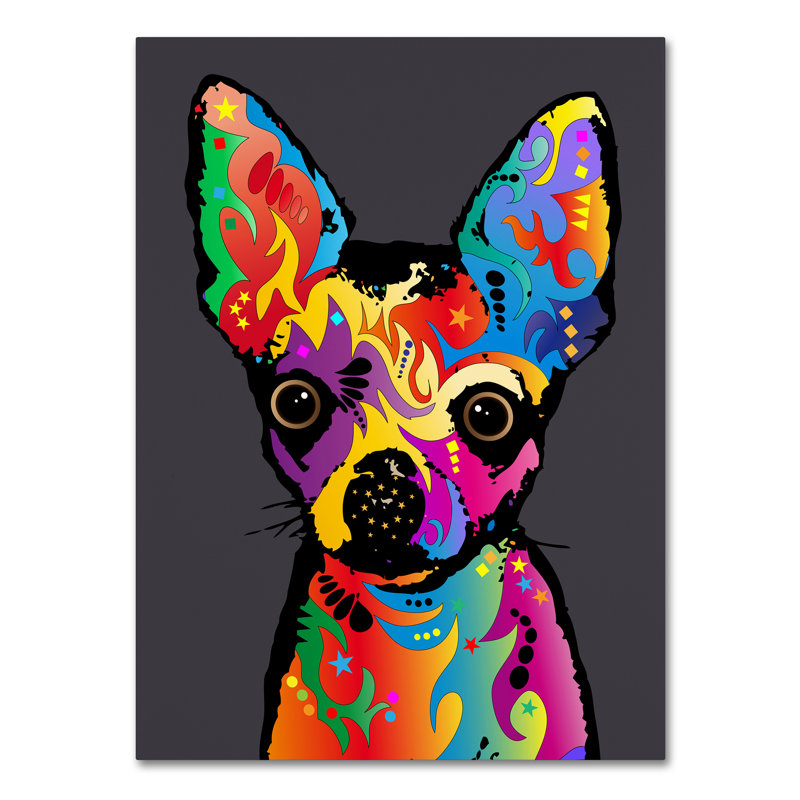 « chihuahua dog », impression sur toile tendue, H 19 po x l 14 po x P 2 po