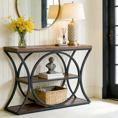 41.33" Small Console Table, Narrow Entryway Table With Storage