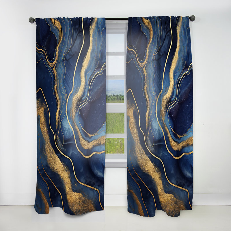 Charvi - Rideau obscurcissant Marble Abstract, L 52 po x L 108 po