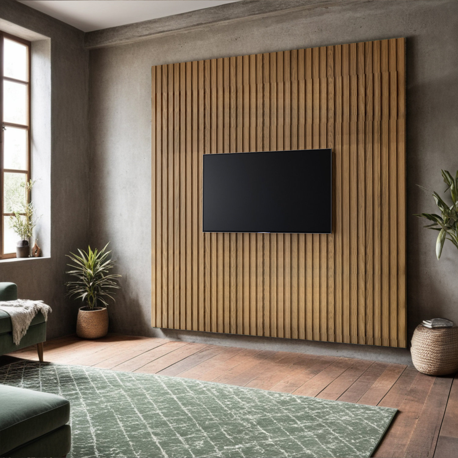 Latitude Run® Florencia Floating TV Wood Panel Stand for 85" TVs ...