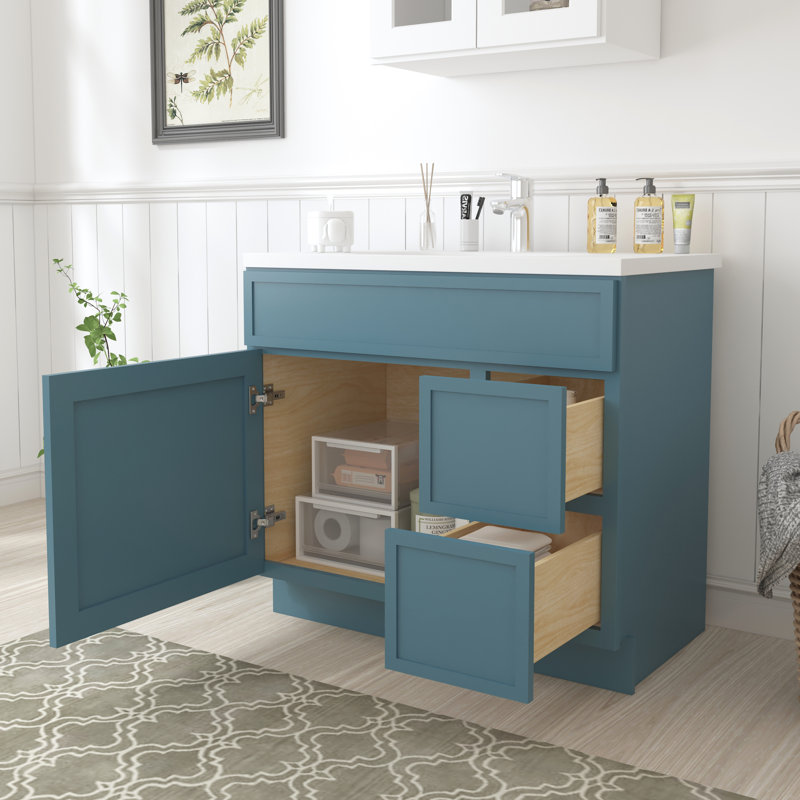 Base de meuble-lavabo simple 36 po seulement, Sarcelle