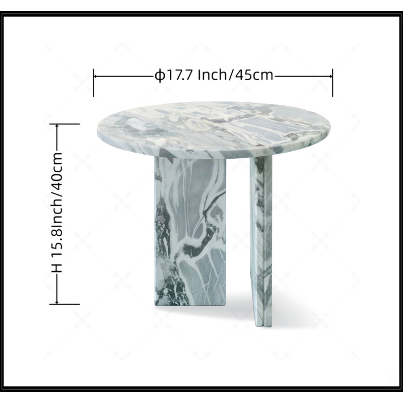 Grey Blue Natural Marble Coffee Table, Blue Gray