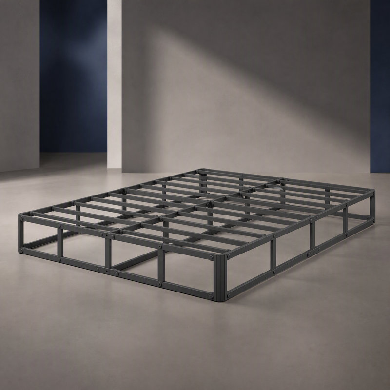 Sommier simple en métal de 8 pouces, sans housse en tissu, sommier facile à assembler, Black, Twin