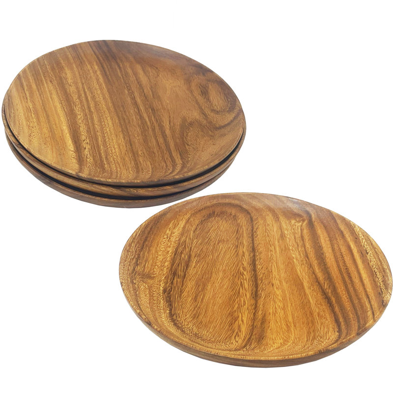 11" Round Wood Serving Plates 