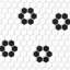 Le Cafe Hex 1" x 1" Porcelain Deco Mosaic Tile in Black/White