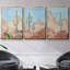 Sunny Saguaro I, ensemble de 3 toiles encadrées sur toile-97946142-97946138