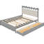 Grand lit en bois avec lit gigogne en bois, gris, 2 tiroirs, lit plateforme avec rangement pratique, option confortable-1628068323