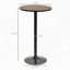 Table de bar ronde de 42 po de hauteur avec style industriel rustique, plateau en bois d'orme et base en métal