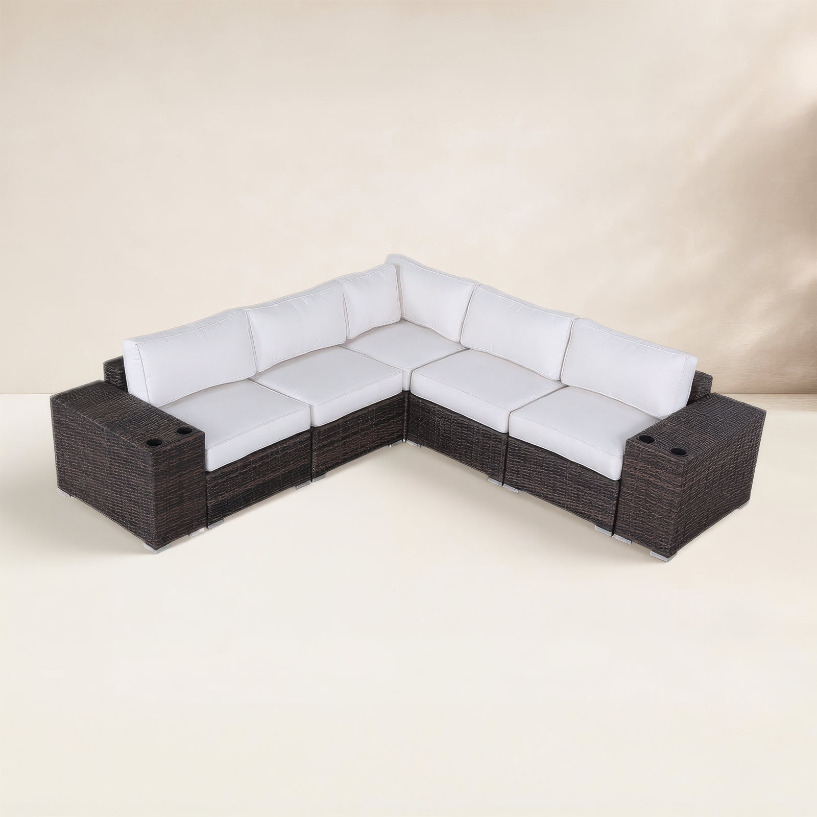 4-Person Sunbrella® Patio Seating Group, Brown , Sunbrella Canvas