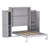 Gray Foldable Queen Size Bed With 2 Wardrobe And Storage Shelf, Multifunctional Platform Bedframe For Bedroom, Wood Structure Arrangement - Guest, Compartment Design-872117475-872117472