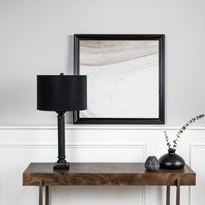 Textured Black Metal Candlestick Table Lamp