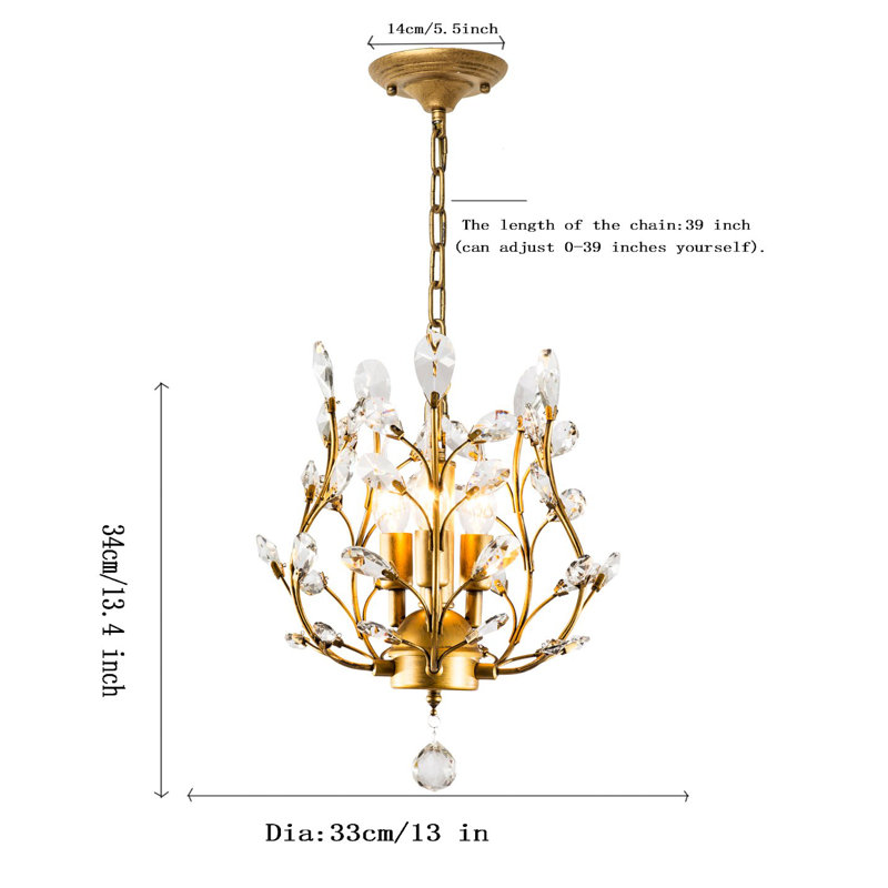 Nevis 3 - Light Unique/Statement Chandelier, Gold