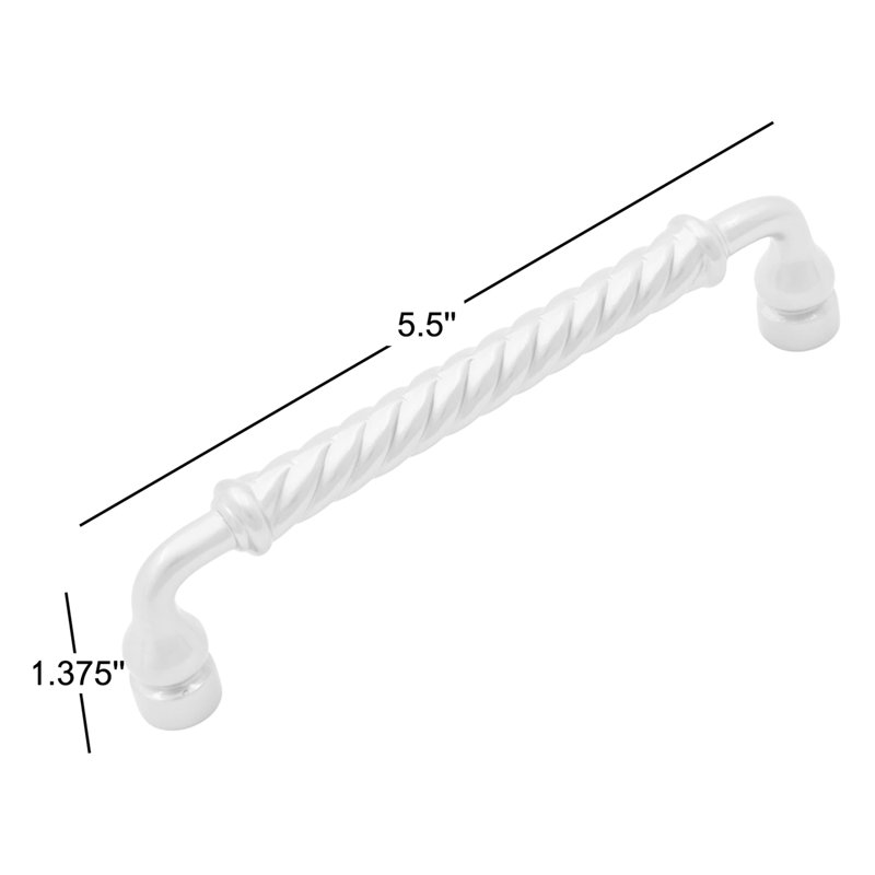 Poignée barre 5 po Rope Twist, Nickel satiné