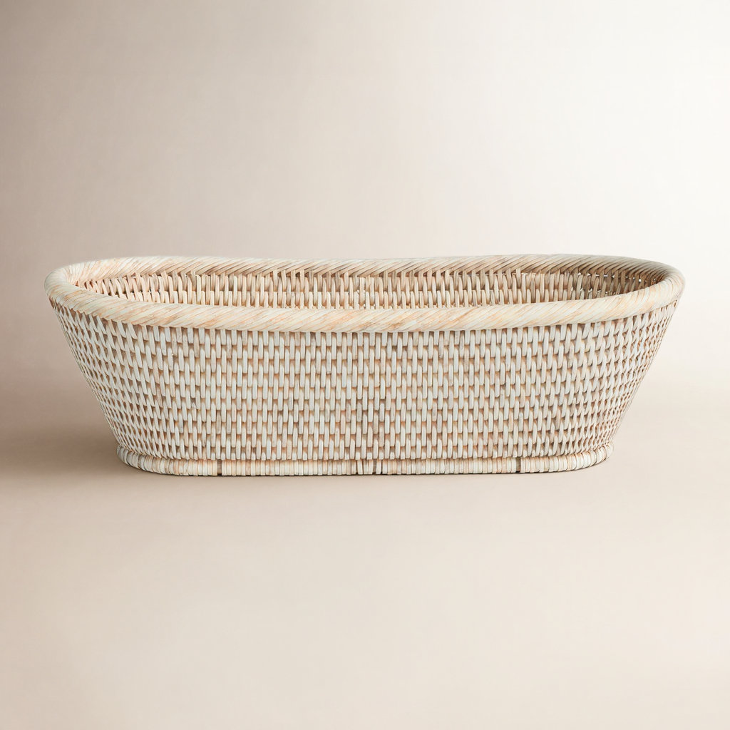 Sampson Handmade Decorative Basket 1, White Wash