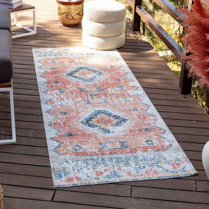 Modern Outdoor Rug, Geometric Anti Slip Easy to Clean Rug For Patio, Balcony, Decks & Garden, Rectangle 120 x 170 cm