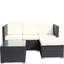 Delight extérieur Pe : 5, Coussins beiges, Mobilier de patio avec table basse : 5 avec coussins et