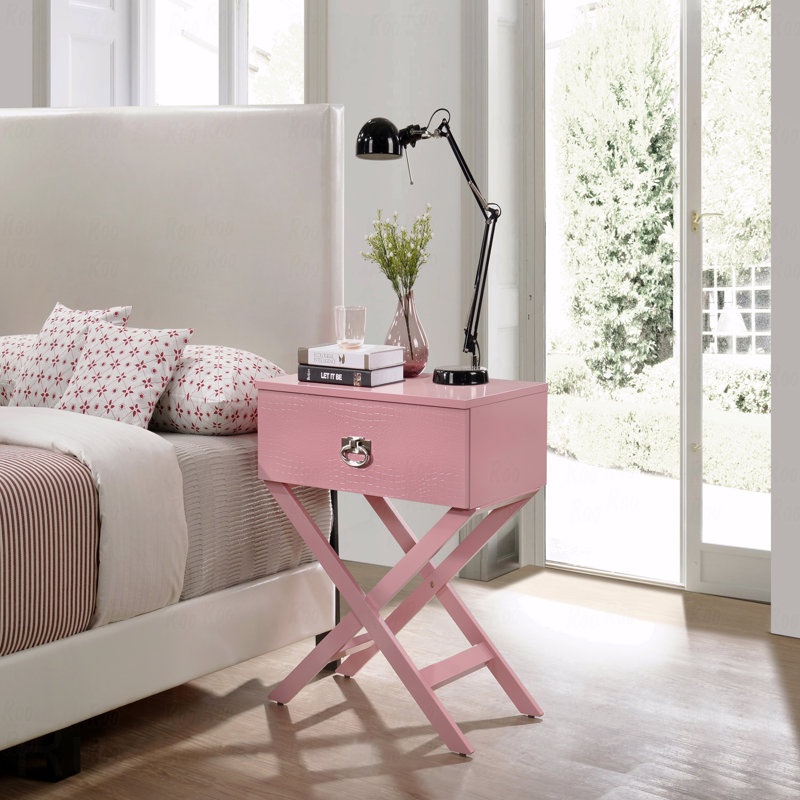 Charmante table de chevet rose pour les espaces modernes, Rose