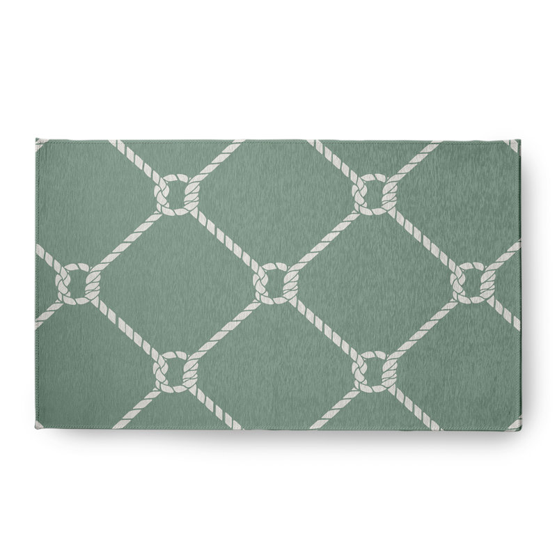 Tapis géométrique sauge à tissage plat, Rectangle 1 pi 6 po x 2 pi 6 po