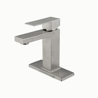 Robinet de lavabo de salle de bain à poignée simple avec bec cascade