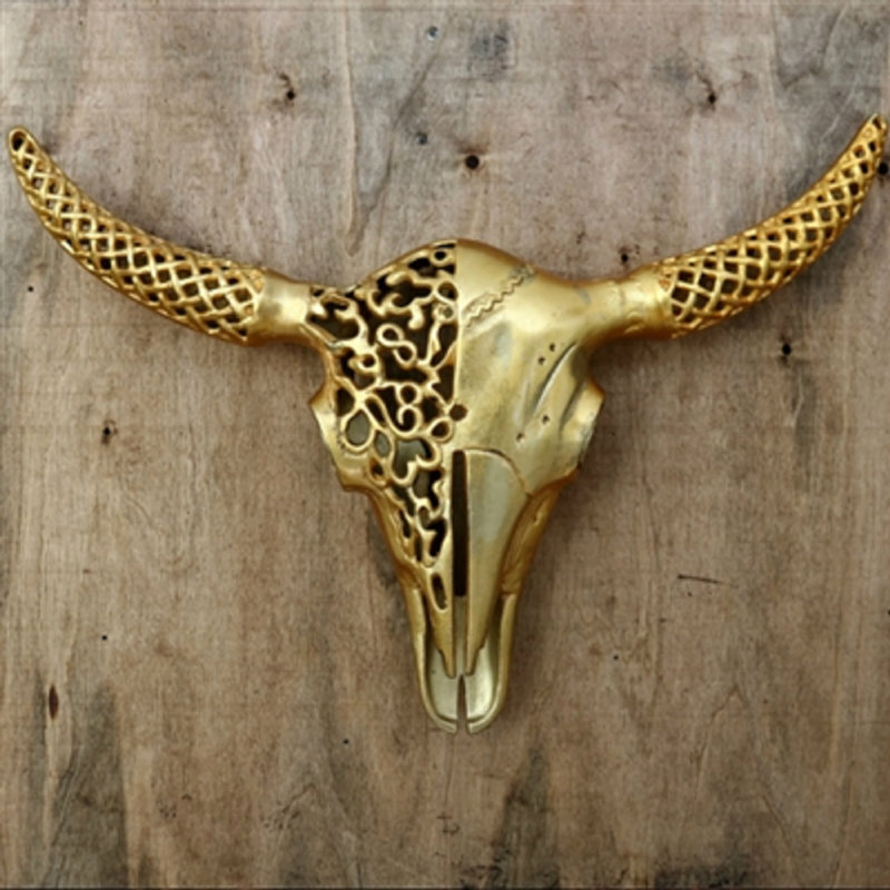 Handmade Rustic Animals Wall Decor on Metal, Gold